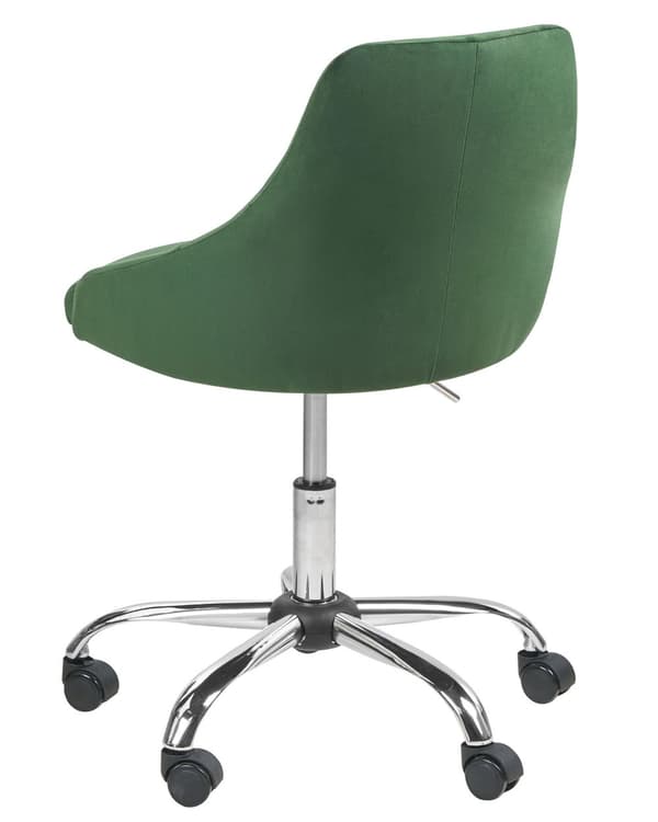 Kontorstol Grøn Velour Moderne Skrivebordsstol med Hjul Drejestol til Pigeværelse Ergonomisk Stol med Armlæn