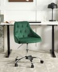Miniatyrbillede 2 af 10: Kontorstol Grøn Velour Moderne Skrivebordsstol med Hjul Drejestol til Pigeværelse Ergonomisk Stol med Armlæn
