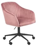 Miniatyrbilde 4 av 10: Kontorstol Rosa Fløyel Justerbar Svingbar Moderne design Hjemmekontor