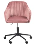 Miniatyrbilde 5 av 10: Kontorstol Rosa Fløyel Justerbar Svingbar Moderne design Hjemmekontor