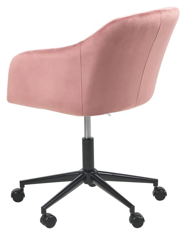 Kontorstol Rosa Fløyel Justerbar Svingbar Moderne design Hjemmekontor