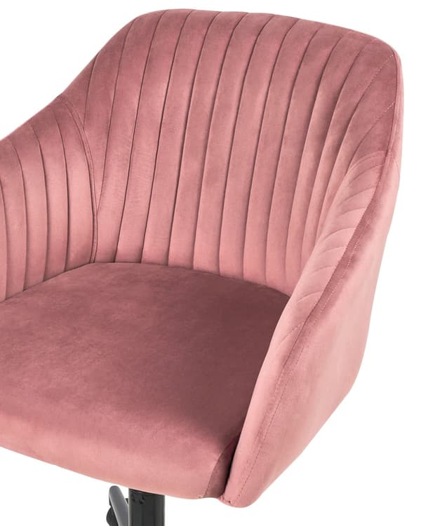 Kontorstol Rosa Fløyel Justerbar Svingbar Moderne design Hjemmekontor