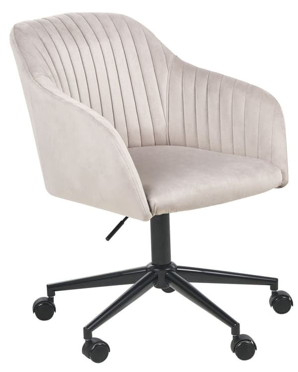 Kontorstol Taupe Fløyel Justerbar Svingbar Moderne design Hjemmekontor