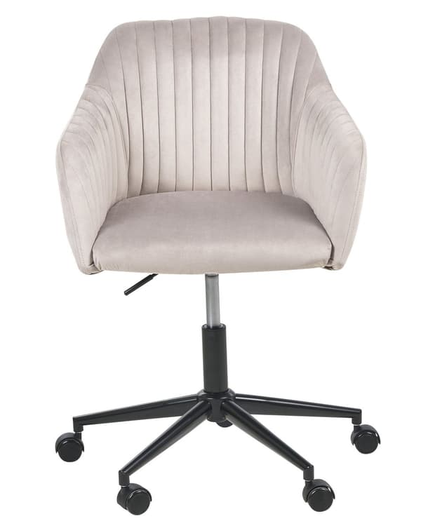 Kontorstol Taupe Fløyel Justerbar Svingbar Moderne design Hjemmekontor