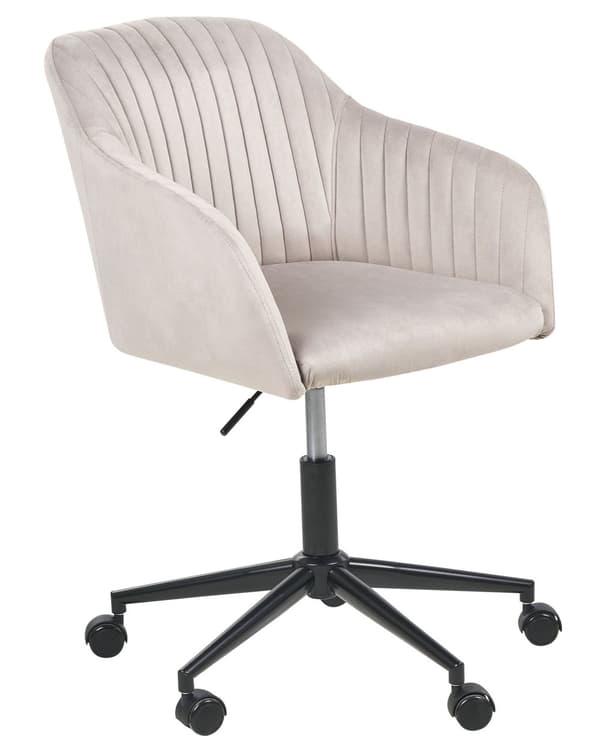Kontorstol Taupe Fløyel Justerbar Svingbar Moderne design Hjemmekontor