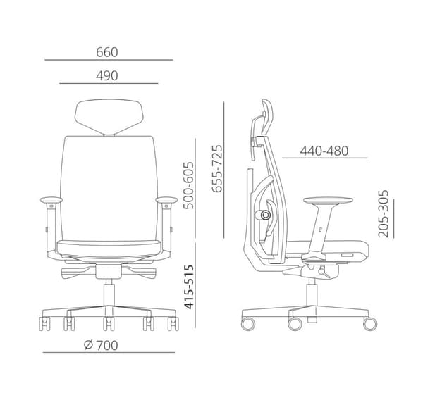 Arbejdsstol TUNE sort