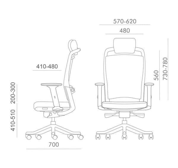 Arbejdsstol FULKRUM sort