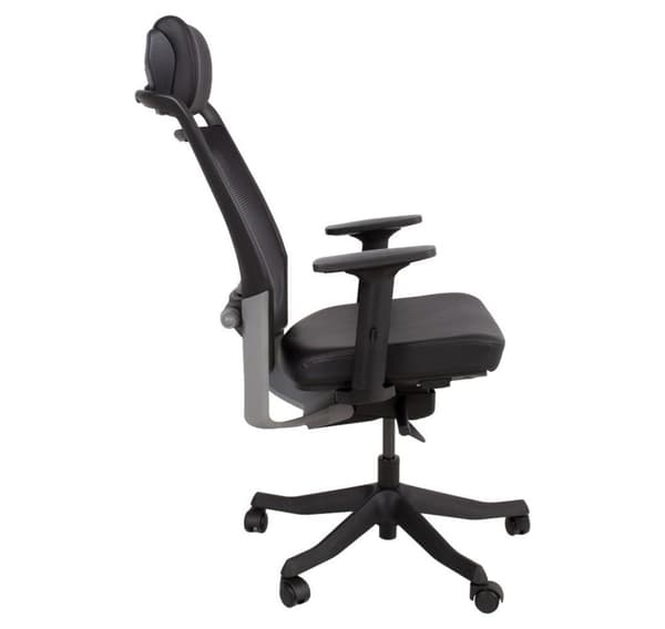 Arbejdsstol FULKRUM sort læder