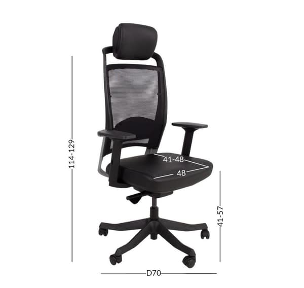 Arbejdsstol FULKRUM sort læder