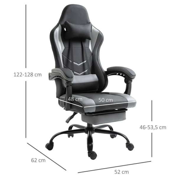 Rootz Gaming Chair - Sort - Skum, Pu - 24,4 cm x 20,47 cm x 50,39 cm