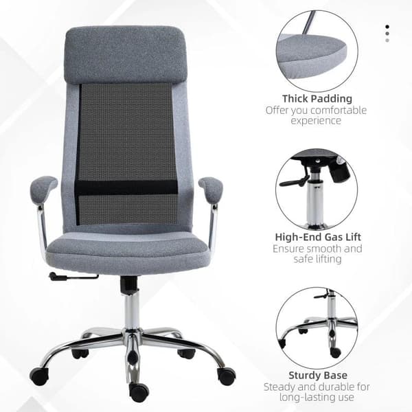 Rootz Kontorstol med Ergonomisk Design - Lysegrå, Sort - Skum, Nylon, Stål - cm x 25,59 cm x 46,85 cm