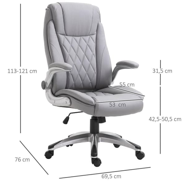 Rootz Executive -tuoli - harmaa - vaahto, muovi, Mdf - 27,36 cm x 29,92 cm x 47,64 cm