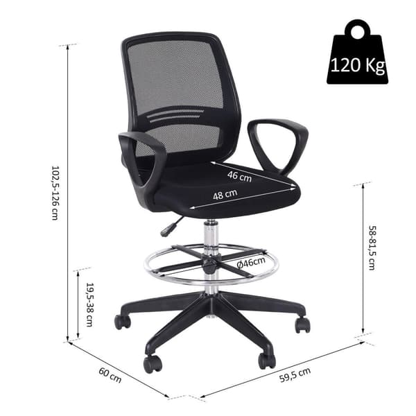 Rootz Executive -tuoli - musta - verkko, muovi, metalli - 23,42 cm x 23,62 cm x 49,61 cm