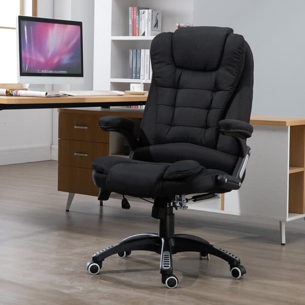 Rootz Executive -tuoli - musta - pellava, vaahto, nailon - 26,38 cm x 26,38 cm x 49,6 cm