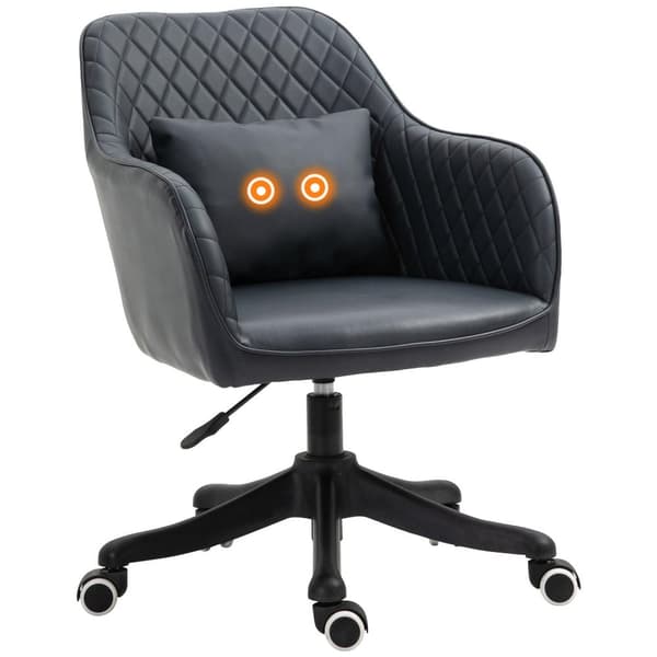 Rootz massagekontorsstol - grå - läder, skum, nylon - 21,65 cm x 25,59 cm x 31,1 cm