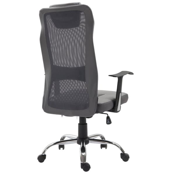 Rootz Kontorsstol Executive - Grå - Skum, Läder, Metall - 25,59 cm x 23,94 cm x 48,03 cm