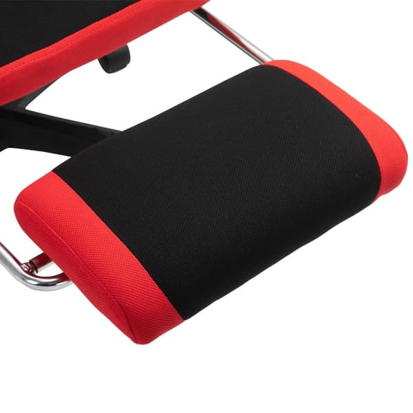 Nancy's Piqua Gamestoel - Draaistoel - Voetsteun - Mesh - Verstelbaar In Hoogte - 58 x 72 x 108-118 cm - Svart - Rood