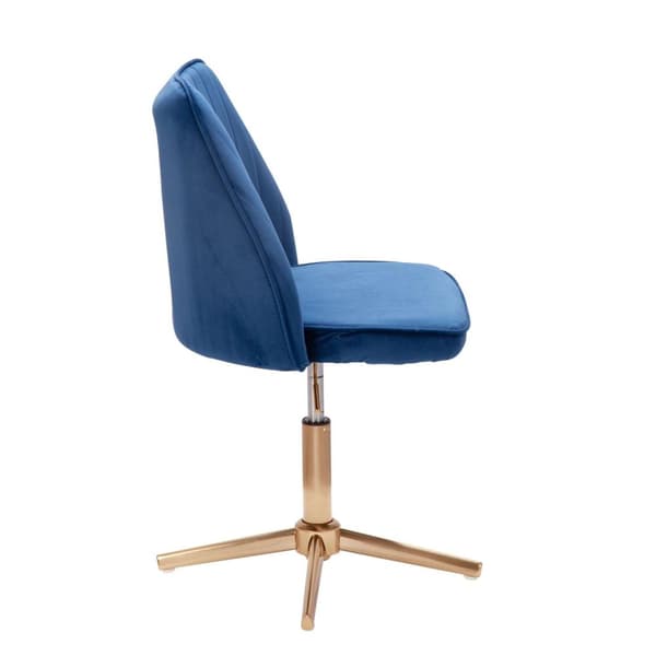 Rootz Snurrstol - Köksstol - Kontorsstol - Skalstol - Justerbar - Design - Sammet - Blå - Modern