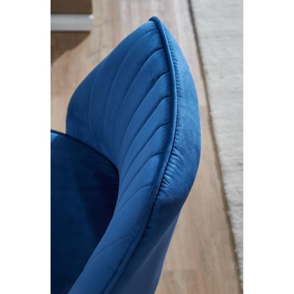 Rootz Snurrstol - Köksstol - Kontorsstol - Skalstol - Justerbar - Design - Sammet - Blå - Modern