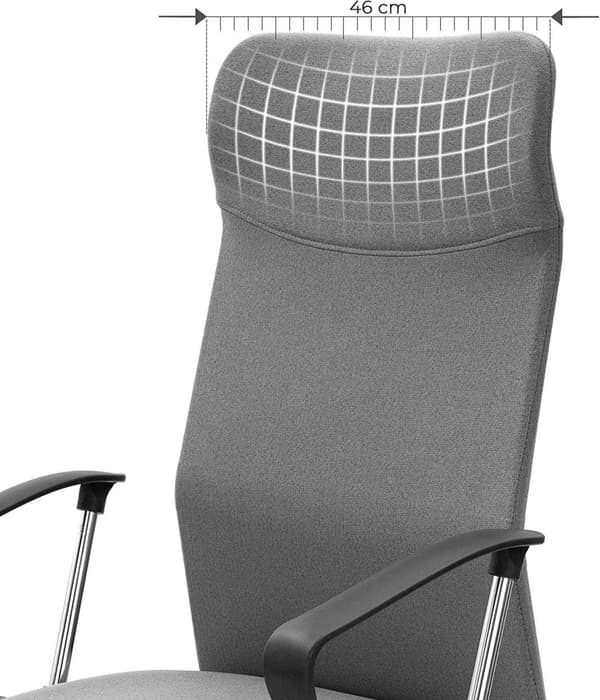 Rootz-toimistotuoli - Kääntötuoli - Ergonominen - Pehmustettu - Korkeussäädettävä - Harmaa - Teräs - Pellava - 63 x 63 x (110-120) cm