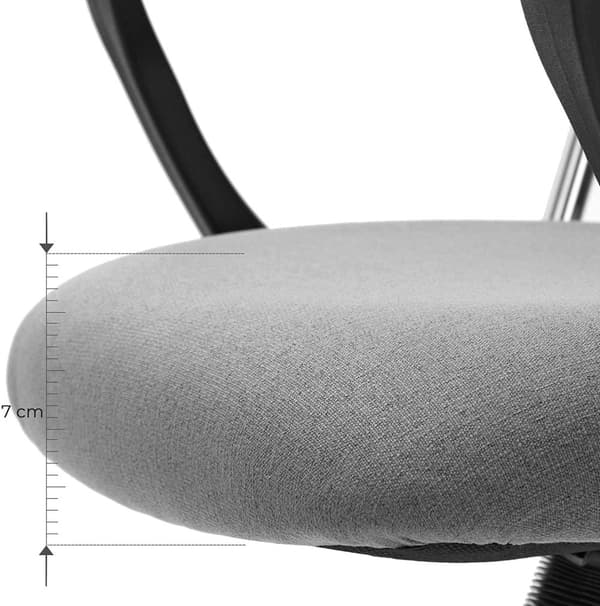Rootz-toimistotuoli - Kääntötuoli - Ergonominen - Pehmustettu - Korkeussäädettävä - Harmaa - Teräs - Pellava - 63 x 63 x (110-120) cm