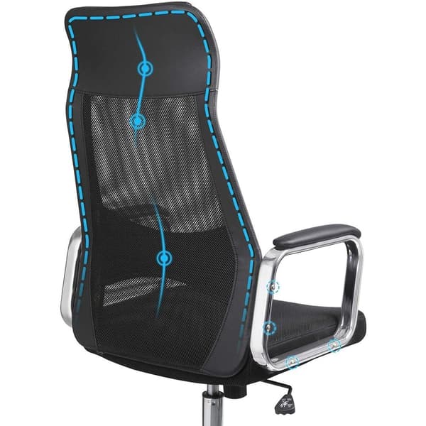 Rootz Kontorsstol - Snurrstol - Executive stol - Mesh - Svankstöd - Justerbar i höjdled - Ergonomisk - Svart - 60 x 53 x 113-123 cm