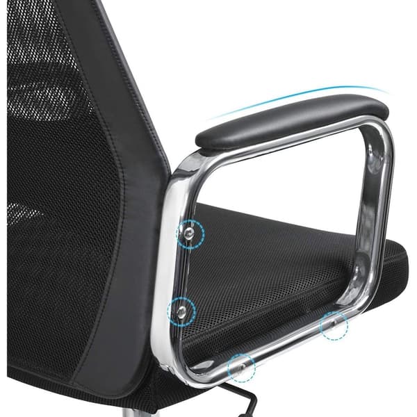Rootz Kontorsstol - Snurrstol - Executive stol - Mesh - Svankstöd - Justerbar i höjdled - Ergonomisk - Svart - 60 x 53 x 113-123 cm