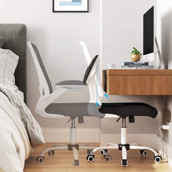 Rootz Kontorstol - Kontorstol - Meshbetræk - Ergonomisk - Justerbar lændestøtte - Hvid - Sort - 66 x 60 x (99-107) cm