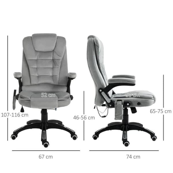 Rootz Kontorsstol - Massagestol - Spelstol - Executive Chair - Ergonomisk snurrstol - Höjdjusterbar - Grå