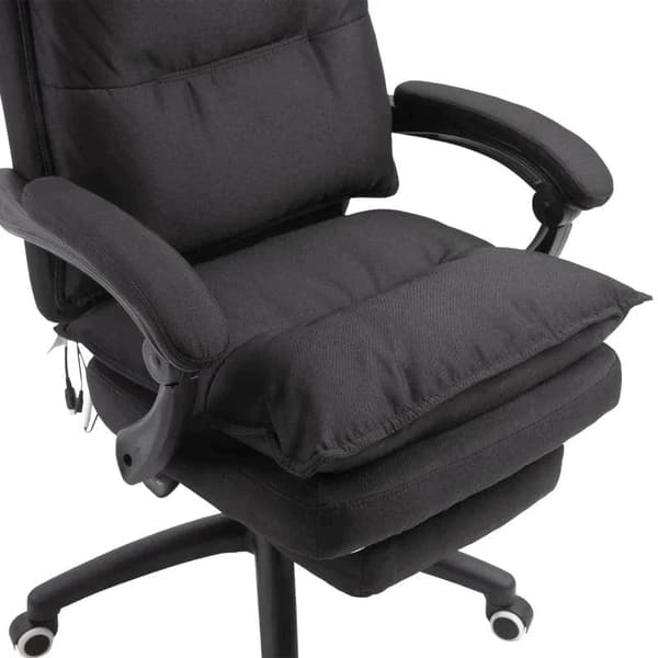 Rootz Kontorstol - Massage Kontorstol - Massagefunktion - Højdejusterbar - Nylon - Sort - 70 x 62 x 120-130 cm