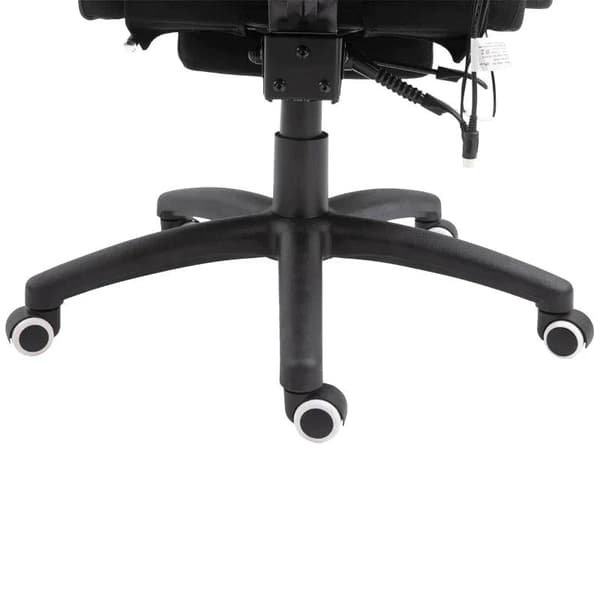 Rootz Kontorstol - Massage Kontorstol - Massagefunktion - Højdejusterbar - Nylon - Sort - 70 x 62 x 120-130 cm