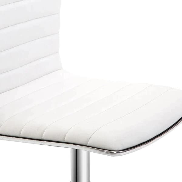 Rootz Barberstol - Salongstol - Snurrstol - Kontorsstol - Justerbar i höjdled - Stål PU - Vit - 48 x 52 x 78-90 cm