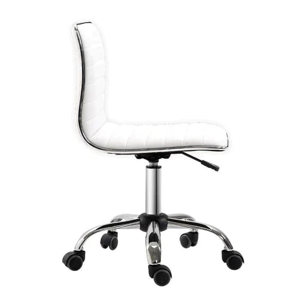 Rootz Barberstol - Salongstol - Snurrstol - Kontorsstol - Justerbar i höjdled - Stål PU - Vit - 48 x 52 x 78-90 cm