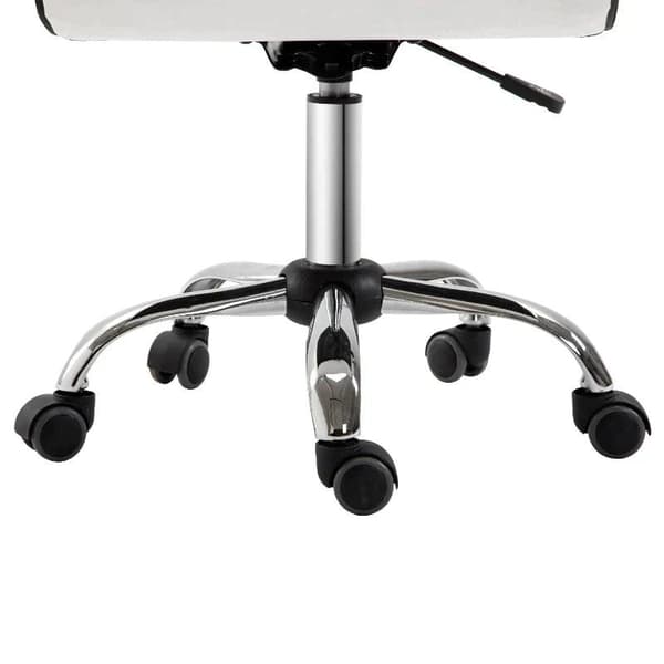 Rootz Barberstol - Salongstol - Snurrstol - Kontorsstol - Justerbar i höjdled - Stål PU - Vit - 48 x 52 x 78-90 cm