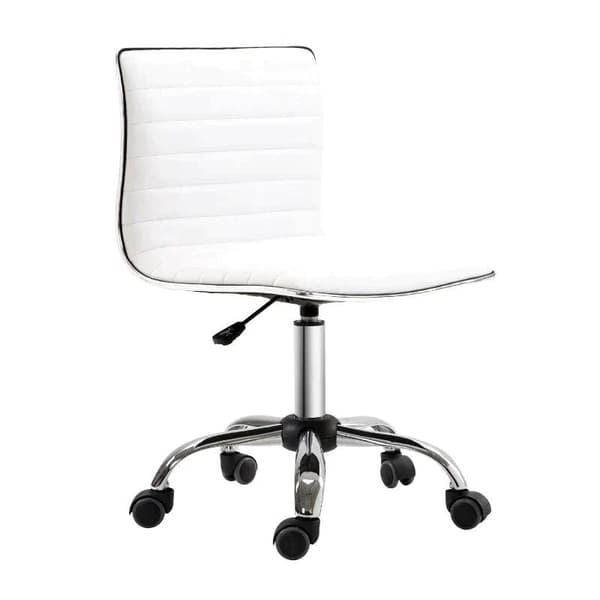 Rootz Parturituoli - Salonkituoli - Kääntyvä tuoli - Työtuoli - Korkeussäädettävä - Teräs PU - Valkoinen - 48 x 52 x 78-90 cm