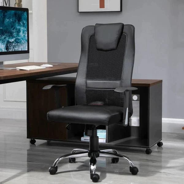 Rootz Kontorstol - Drejestol - Executive Chair - Skrivebordsstol - Højdejusterbar - Sort - L66 x B73 x H(108-118) cm