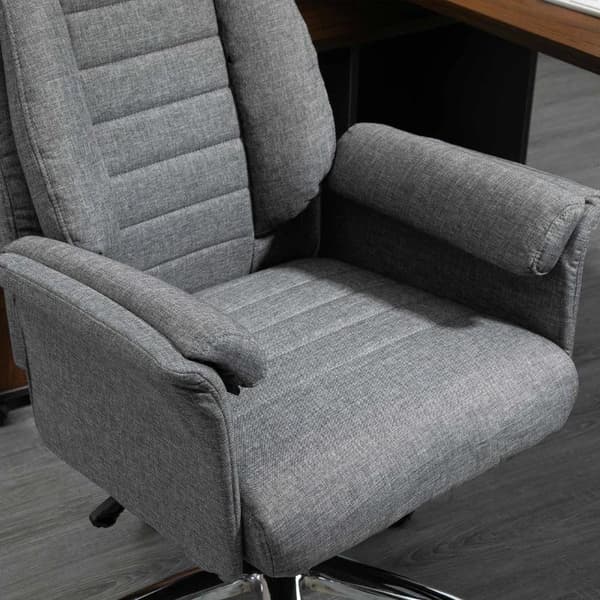 Rootz Drejestol - Executive Chair - Kontorstol - Skrivebordsstol - Højdejusterbar - Stof + Metal - Grå - 68x69x116-126cm