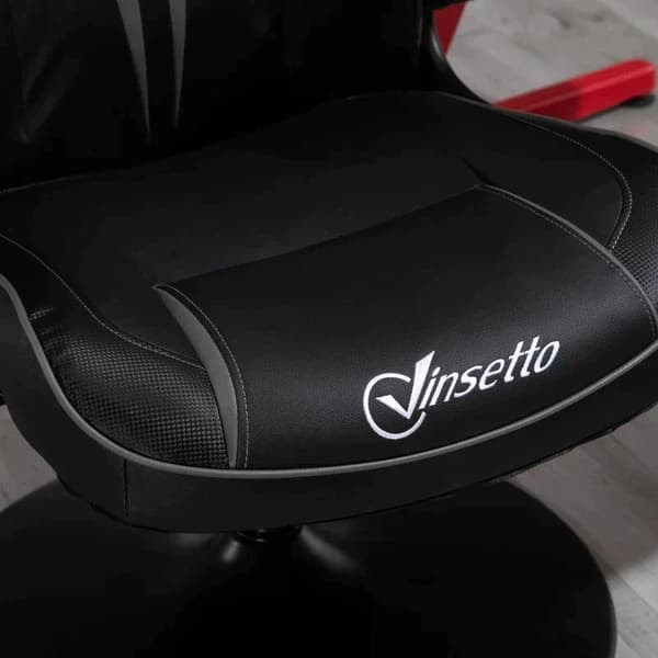 Rootz Gaming Chair - Kontorstol - Kunstlæder - Justerbar hovedpude - Grå/Sort - 67 cm x 75 cm x 112 cm