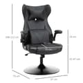 Miniatyrbild 7 av 8: Rootz Gaming Chair - Datorstol - Kontorsstol - Skrivbordsstol - Snurrstol - Svart - 67x75x112 cm