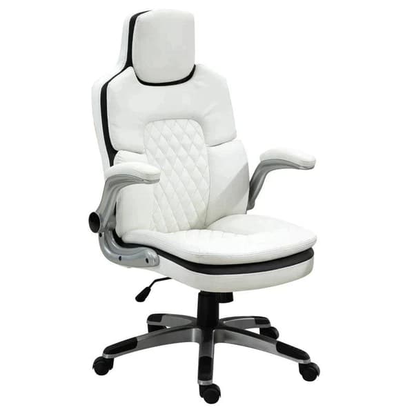 Rootz-työtuoli - Ergonominen toimistotuoli - Pöytätuoli - Taitettavat käsinojat - Korkeussäädettävä - Paksu pehmustettu tuoli - 69 x 67 x 113-121 cm