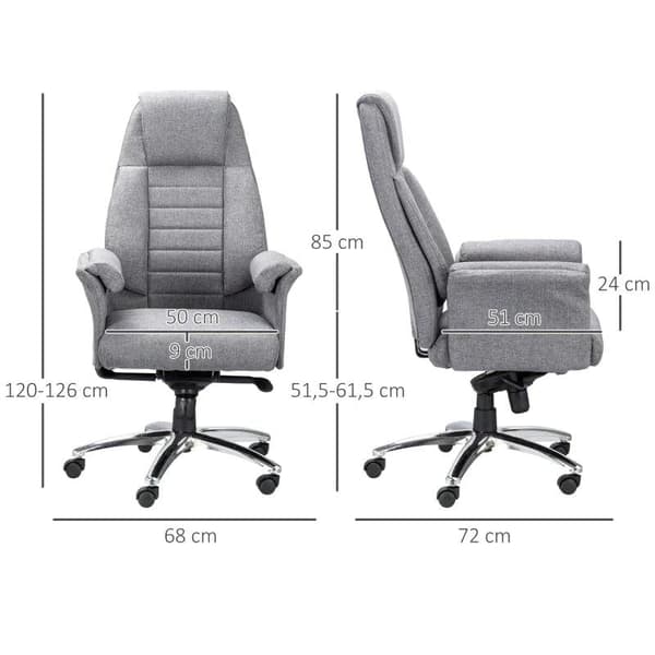 Rootz Kontorstol - Ergonomisk drejestol - Højdejusterbar - Lysegrå - 68 x 72 x 120-126 cm