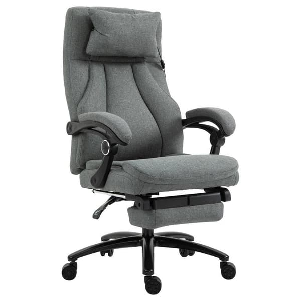 Rootz Kontorstol - Massagestol - Executive Chair - Gaming Chair - Drejestol - Grå - 60 x 68 x 109-117 cm