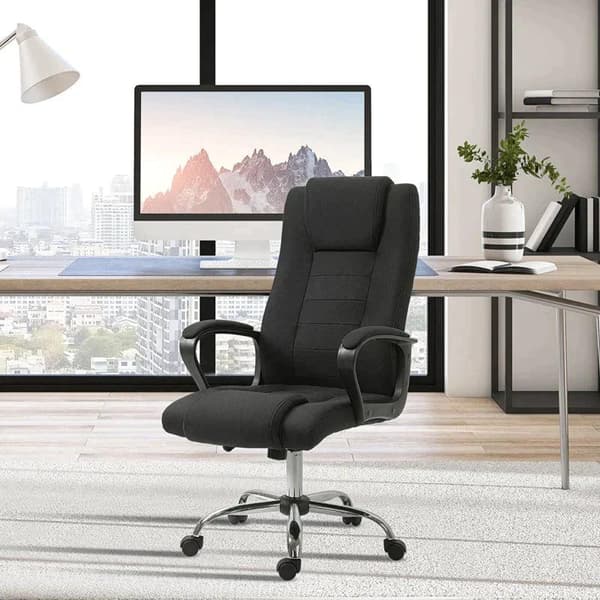 Rootz Kontorsstol - Datorstol - Vippfunktion - Nackstöd - Ergonomisk skrivbordsstol - Svart - 62 x 62 x 110-119 cm