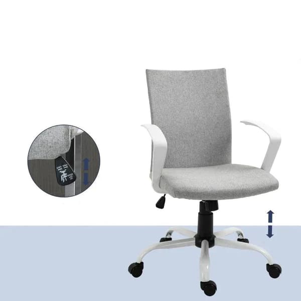 Rootz kontorsstol - Skrivbordsstol - Datorstol - 360° svängbara hjul - Grå - 61 x 61 x 89-99 cm