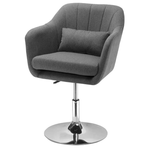 Rootz Drejestol - Kontorstol - Arbejdsskammel - Drejestol - Højdejusterbar - Linnedlignende polyester - Stål - Mørkegrå - 57 x 57 x 77,5-87 cm