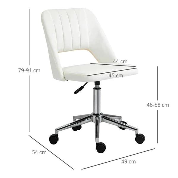 Rootz Stol - Kontorstol - Drejestol - Relax Chair - Kammusling Form - Kontor - Soveværelse - Stue - Beige - 49W x 54D x 79-91H cm