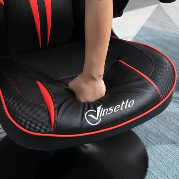 Rootz Gaming Chair - Ergonomisk Computerstol - Drejestol - Med Vippefunktion - Sort/Rød - 67 x 75 x 106-112 cm