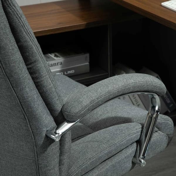 Rootz kontorsstol - Kontorsstol med vippfunktion - Ergonomisk stol - Skrivbordsstol - Vridstol med ryggstöd - Justerbar i höjdled - Grå - 65 x 78 x 11