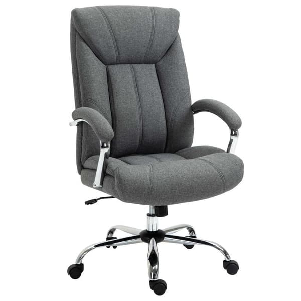 Rootz kontorsstol - Kontorsstol med vippfunktion - Ergonomisk stol - Skrivbordsstol - Vridstol med ryggstöd - Justerbar i höjdled - Grå - 65 x 78 x 11