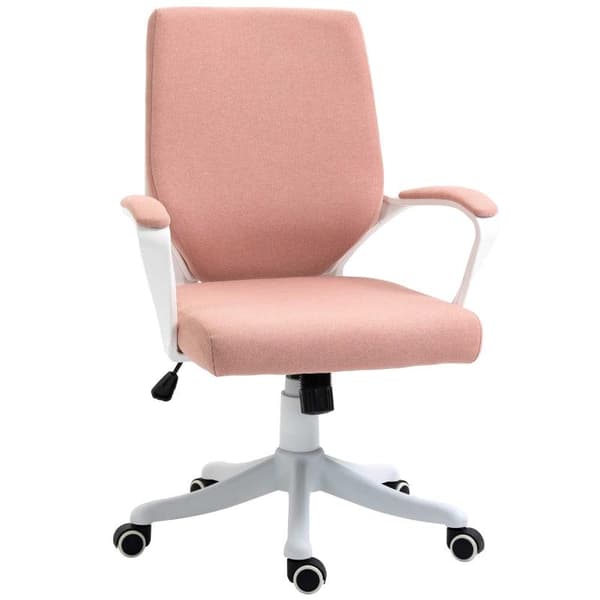 Rootz-toimistotuoli - Työtuoli - Kotitoimistotuoli - Keinutoiminnolla - Pinkki/Valkoinen - 62x69x92-100 cm